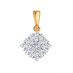 Подвеска из красного золота с камнями Бриллиант