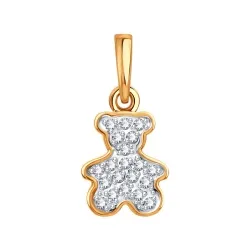 Pandantiv din aur roșu cu Cubic Zirconia Incolor