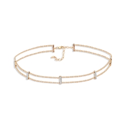 Colier din aur roșu cu pietre Cubic Zirconia Incolor