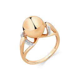 Inel din aur roșu cu pietre Cubic Zirconia Incolor