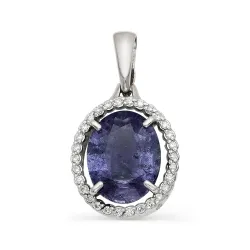 Pandantiv din aur alb cu Diamant, Safir