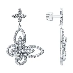 Cercei Pusete din argint cu Cubic Zirconia Incolor