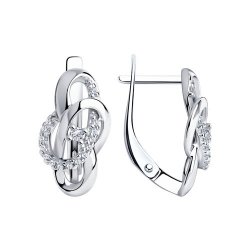 Cercei din argint  cu pietre Cubic Zirconia Incolor