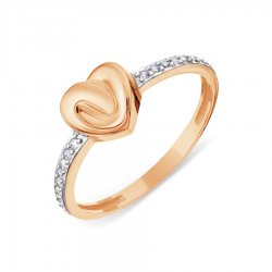 Inel din aur roșu cu pietre Cubic Zirconia Incolor