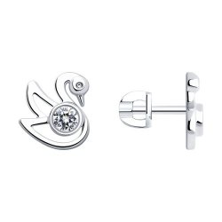 Cercei Pusete din argint  cu pietre Cubic Zirconia Incolor