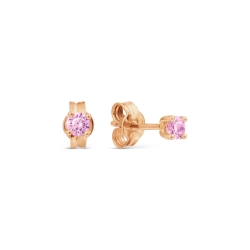 Cercei Pusete din aur roșu cu Cubic Zirconia Roz