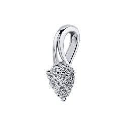 Pandantiv din aur alb cu pietre Diamant