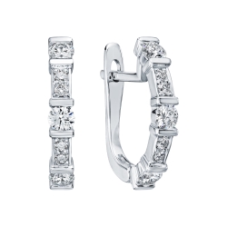 Серьги из белого золота с камнями Бриллиант