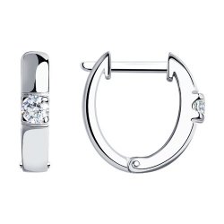 Cercei din argint  cu pietre Cubic Zirconia Incolor