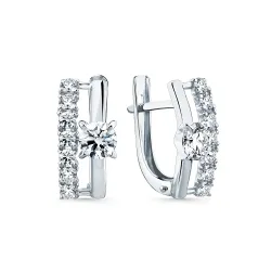 Cercei din aur alb cu Cubic Zirconia Incolor