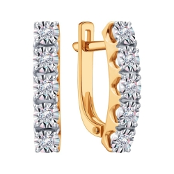 Cercei din aur roșu cu pietre Diamant