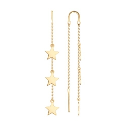 Серьги Продёвки из красного золота без камней