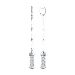 Cercei Suspendați din argint  cu pietre Cubic Zirconia Incolor