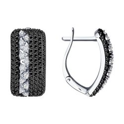 Cercei din aur alb cu pietre Diamant, Diamant negru