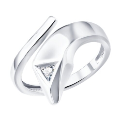 Кольцо из серебра с камнями Фианит