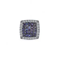 Pandantiv din aur alb cu Diamant, Safir