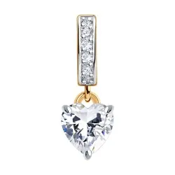 Pandantiv din aur roșu cu Cubic Zirconia Incolor