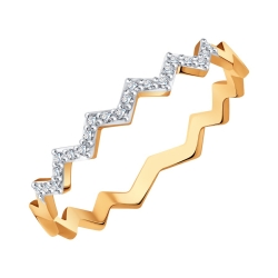 Inel din aur roșu cu pietre Diamant