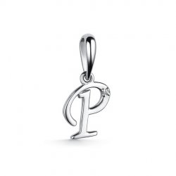 Pandantiv din aur alb cu pietre Diamant