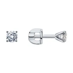 Cercei Pusete din aur alb cu Diamant