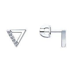Cercei Pusete din argint  cu pietre Cubic Zirconia Incolor