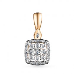 Pandantiv din aur roșu cu pietre Diamant
