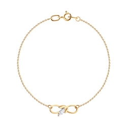 Brățară din aur roșu cu pietre Cubic Zirconia Incolor