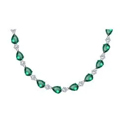 Colier din argint cu Cubic Zirconia Incolor, Cubic Zirconia Verde