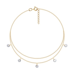 Brățară din aur roșu cu pietre Cubic Zirconia Incolor