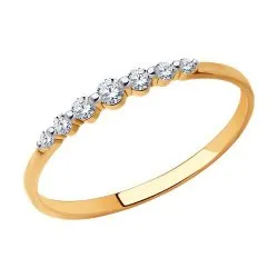 Inel din aur roșu cu Cubic Zirconia Incolor