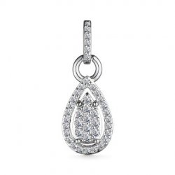 Pandantiv din aur alb cu pietre Diamant