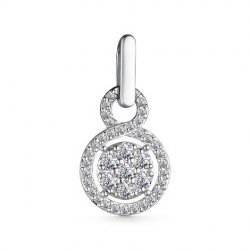 Pandantiv din aur alb cu pietre Diamant
