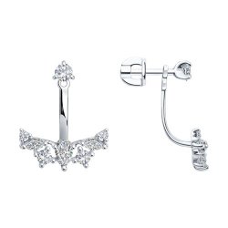 Cercei Pusete din argint  cu pietre Cubic Zirconia Incolor