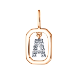 Подвеска из красного золота с камнями Бриллиант
