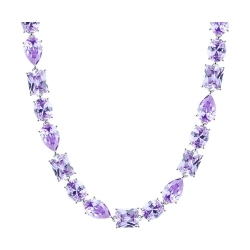 Colier din argint  cu pietre Cubic Zirconia Liliachiu