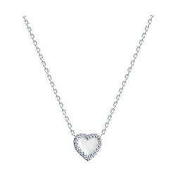 Colier din argint  cu pietre Cubic Zirconia Incolor, Emailare