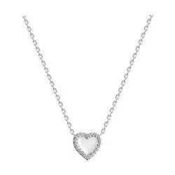 Colier din argint cu Cubic Zirconia Incolor, Emailare