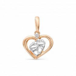 Pandantiv din aur roșu cu pietre Diamant