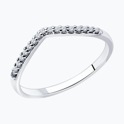 Кольцо из серебра с камнями Фианит