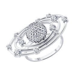 Inel din argint  cu pietre Cubic Zirconia Incolor