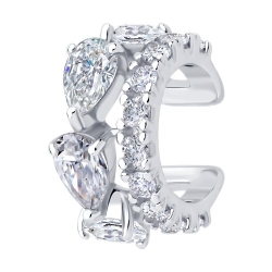 Cercel din argint  cu pietre Cubic Zirconia Incolor