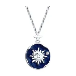 Colier din argint cu Cubic Zirconia Incolor, Emailare