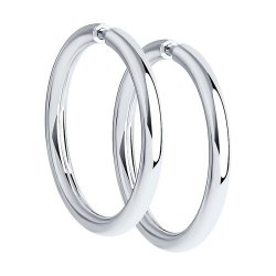 Серьги Конго из серебра без камней
