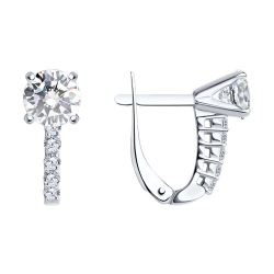 Cercei din argint  cu pietre Cubic Zirconia Incolor