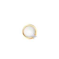 Pandantiv din aur roșu cu Cubic Zirconia Incolor, Sidef Alb