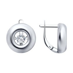 Серьги из серебра с камнями Фианит