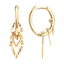 Серьги Конго из красного золота без камней