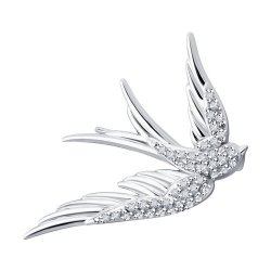 Брошь из белого золота с камнями Бриллиант