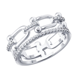 Inel din argint  cu pietre Cubic Zirconia Incolor