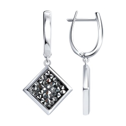 Серьги Длинные из серебра без камней